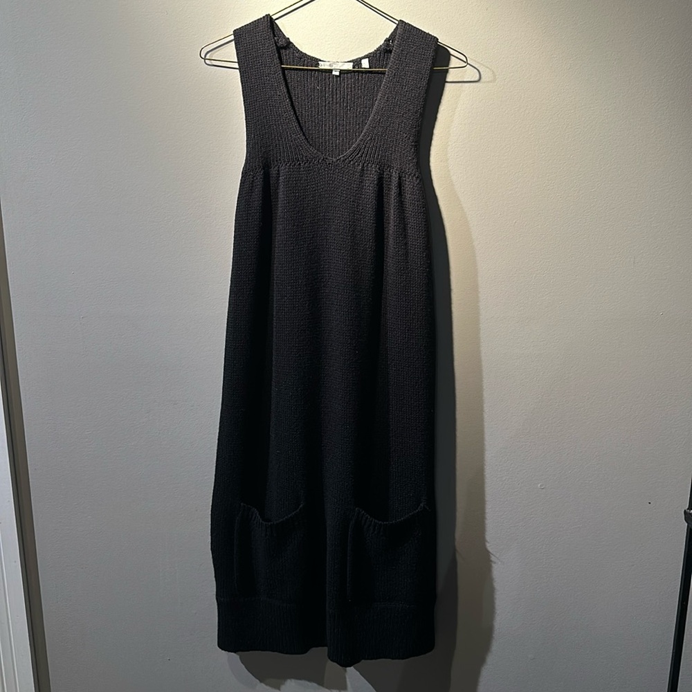 Vince sleeveless knit crochet midi dress